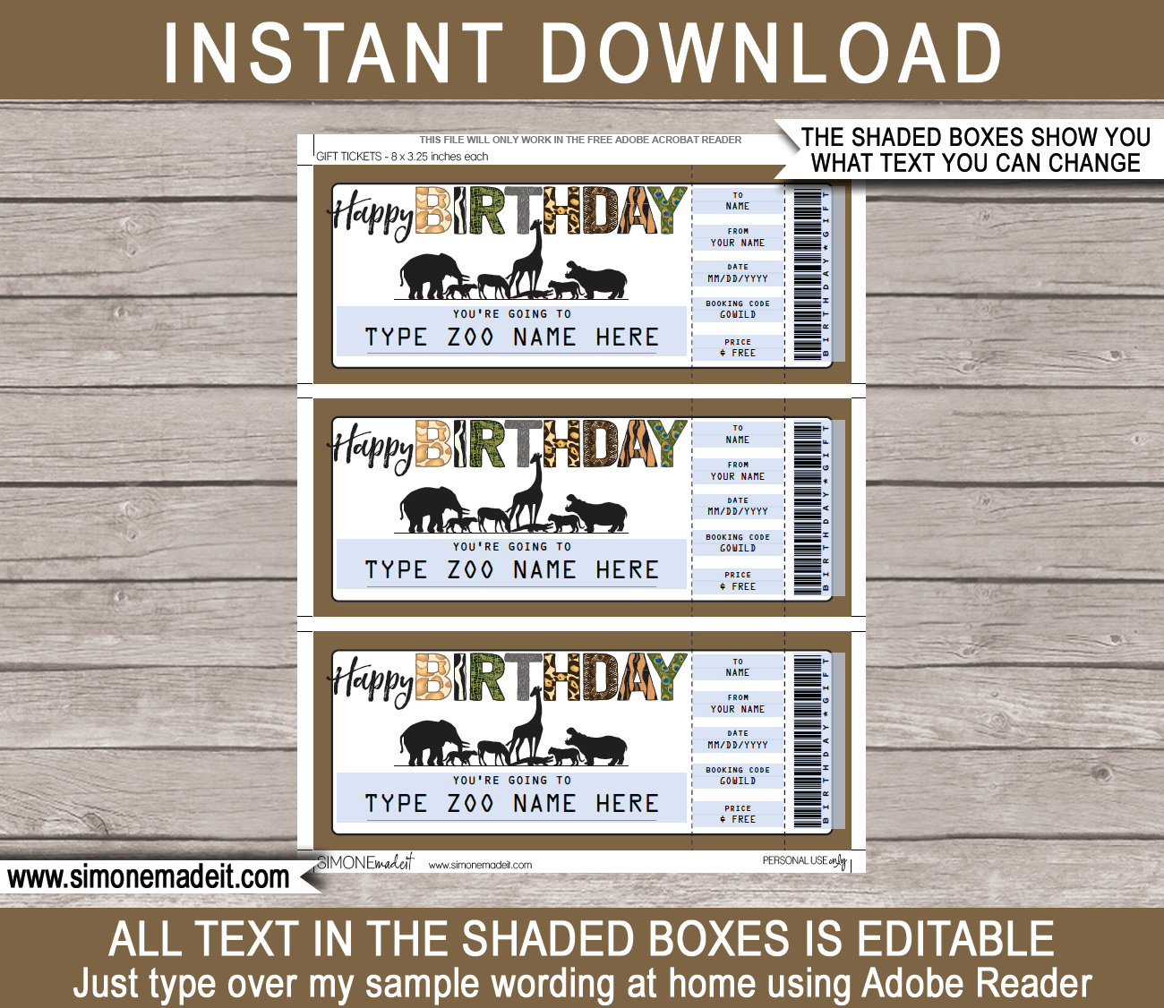 Free Printable Zoo Ticket Template Printable Templates