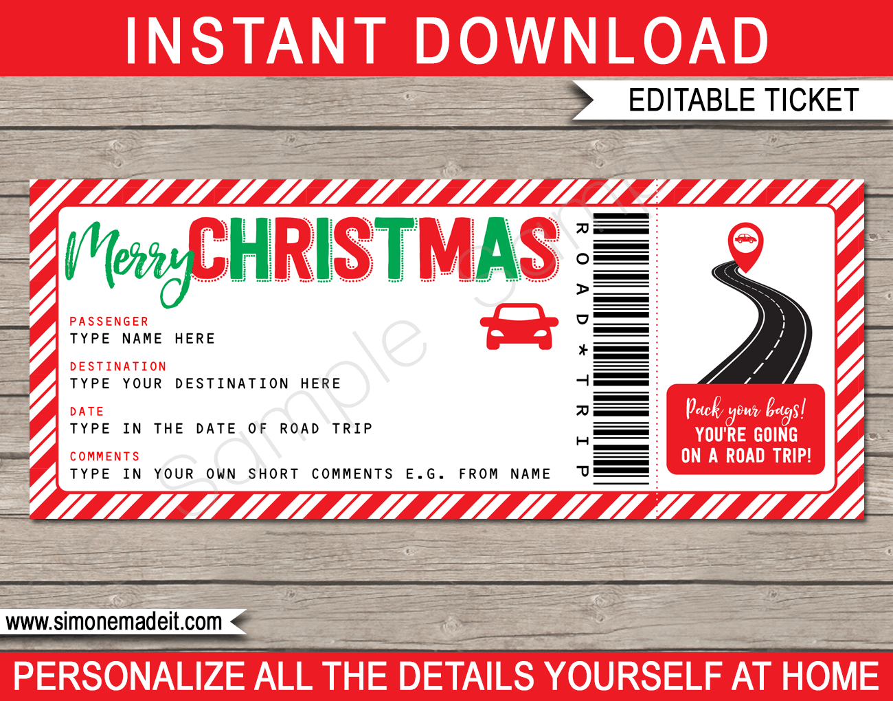 Free Printable Christmas Ticket Template