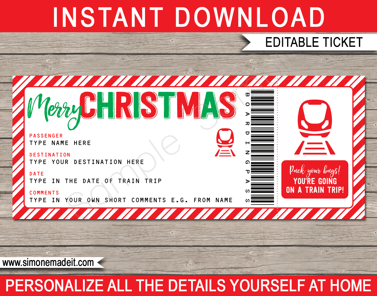 Train Ticket Template Printable