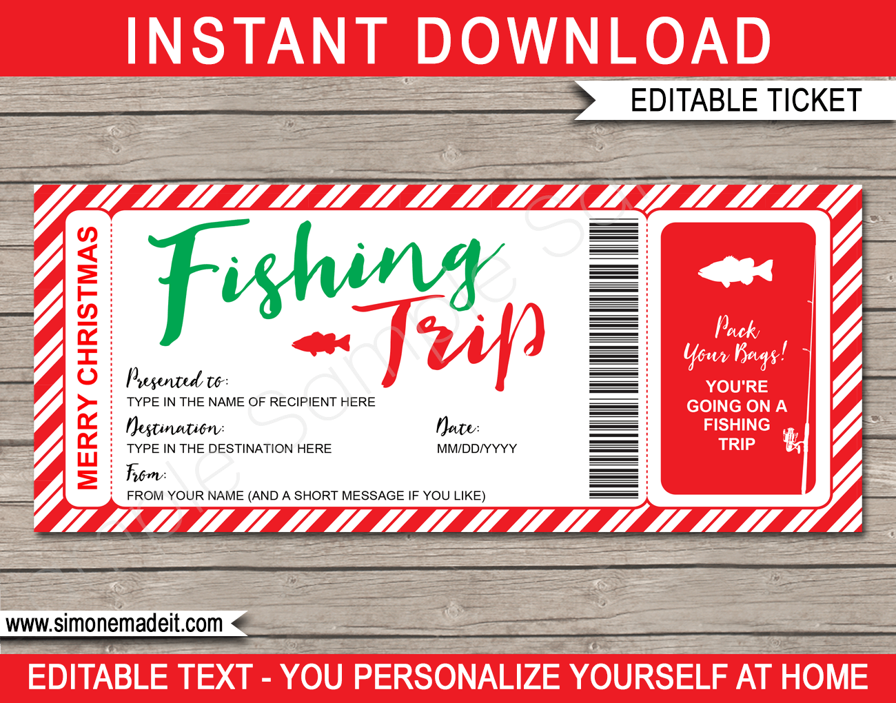 Fishing Trip Gift Certificate Template