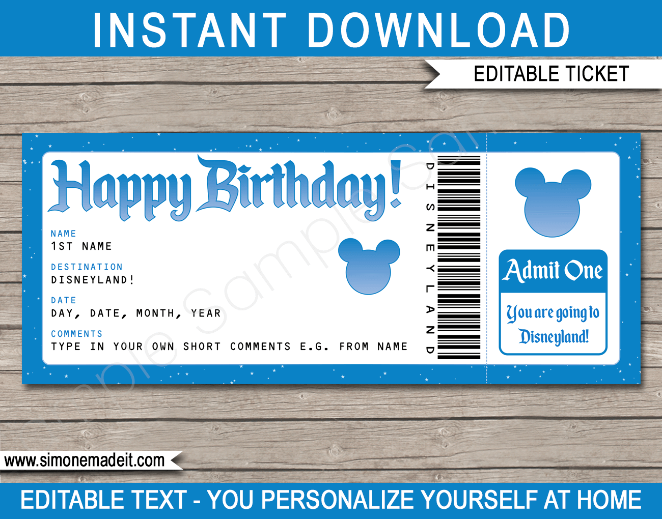 Template Free Free Printable Disney Tickets Printable Templates