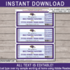 Baltimore Ravens Football Ticket Invitation Template (Purple and Gold) -  INSTANT DOWNLOAD - Football Birthday Party - Edit and print with Adobe  Reader