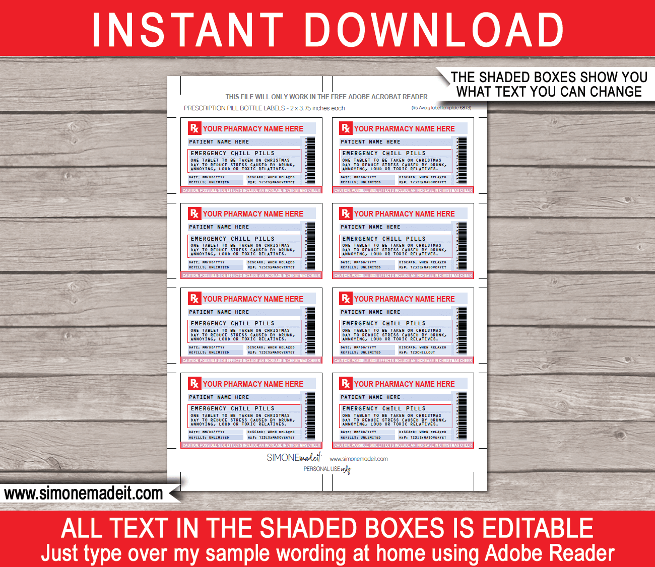  Printable Chill Pill Label Template 