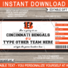 Cincinnati Bengals Game Ticket Gift Voucher