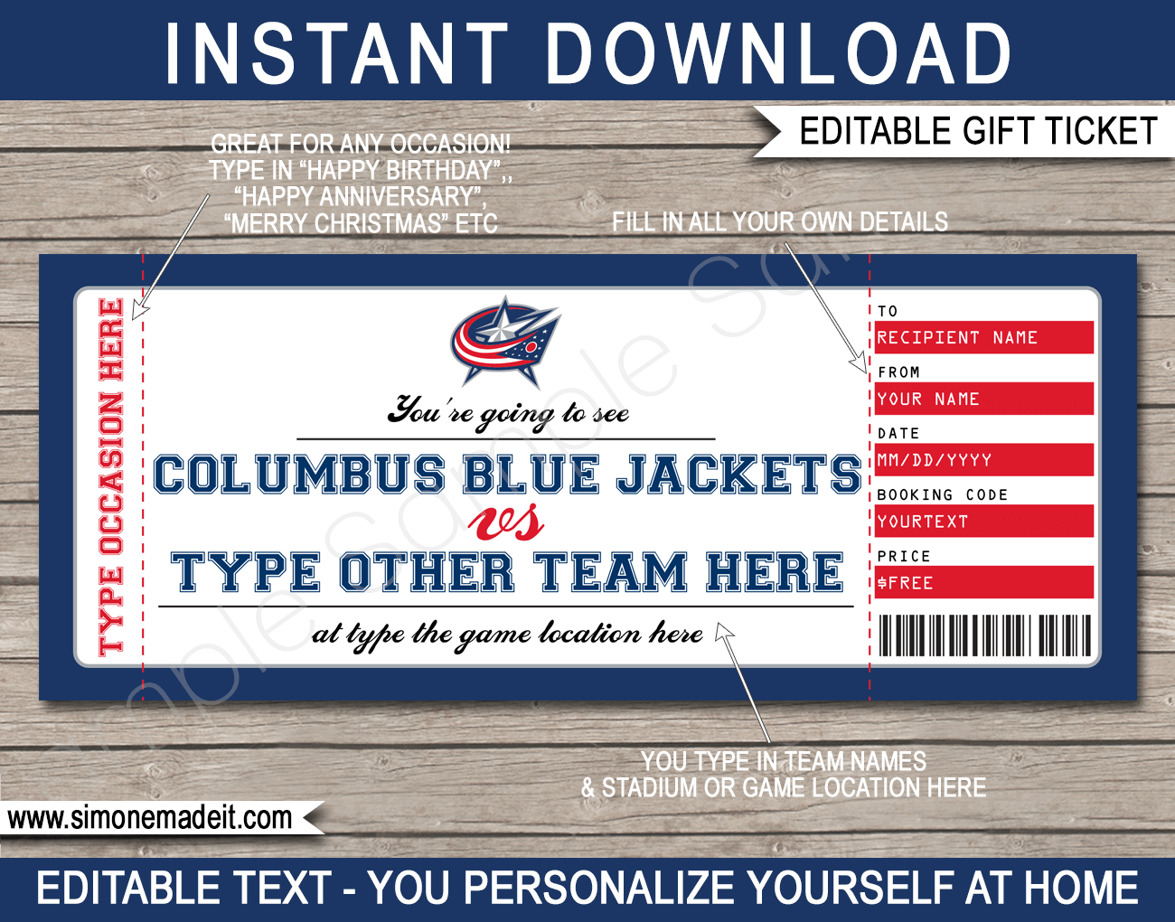 NHL - Columbus Blue Jackets; Two Mezzanine Level Tickets, eVoucher