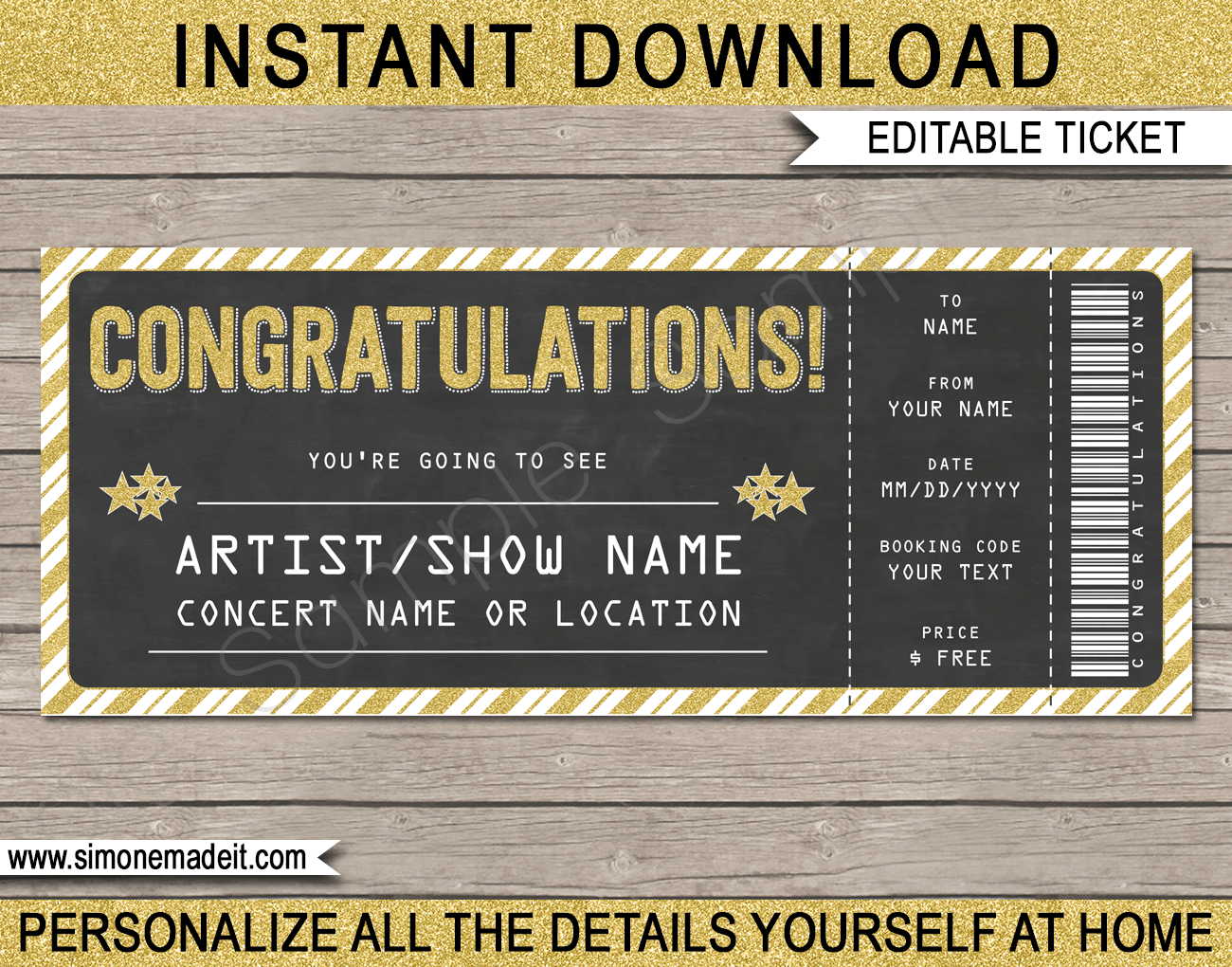 Concert Ticket Printable