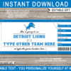 Detroit Lions Game Ticket Gift Voucher