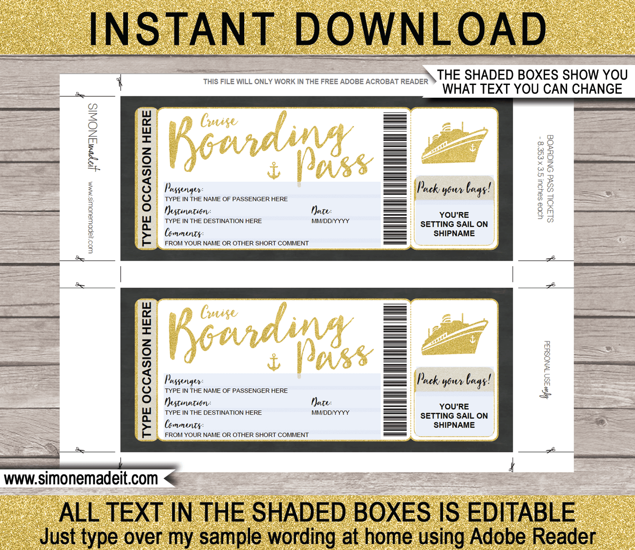 Printable Cruise Boarding Pass Template Printable Templates