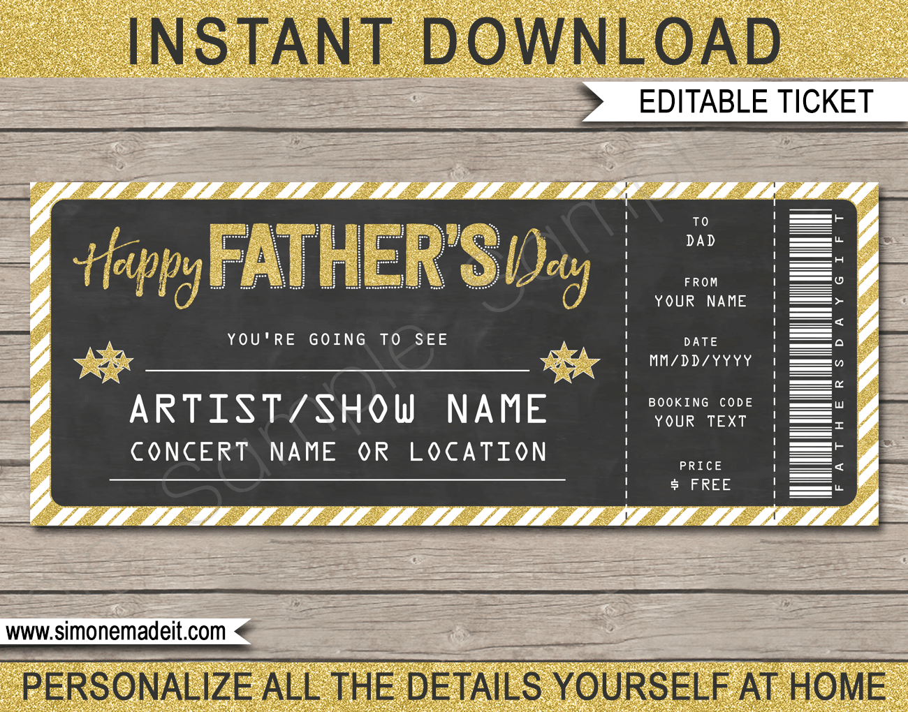 Free Printable Father S Day Tickets