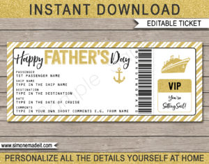 Fathers Day Fishing Trip Ticket Template