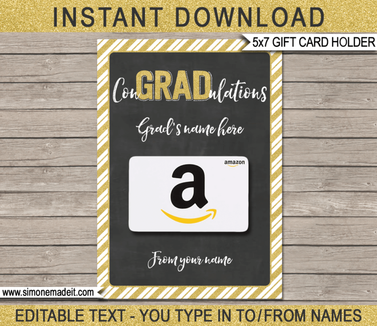 Printable Graduation Gift Card Holder Template 