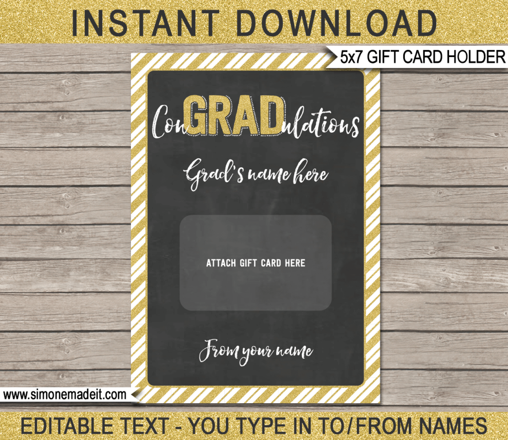 Printable Graduation Gift Card Holder Template 