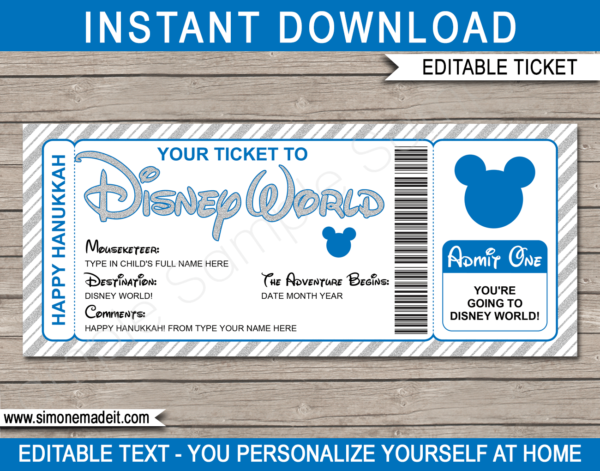 Disney World Trip Printable Template | Surprise Disney Trip Reveal ...