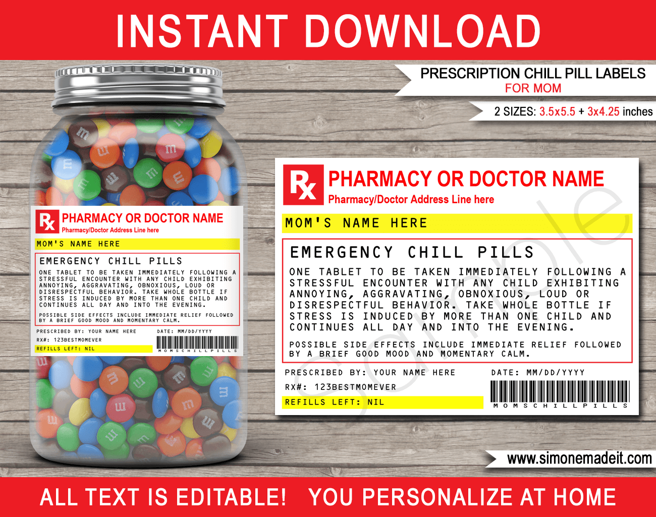Free Printable Candy Prescription Labels Printable Templates