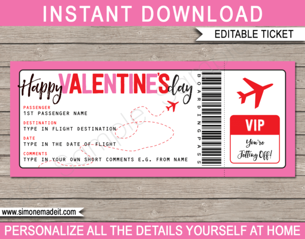 Birthday Boarding Pass Gift Ticket Template | Surprise Plane Trip Reveal