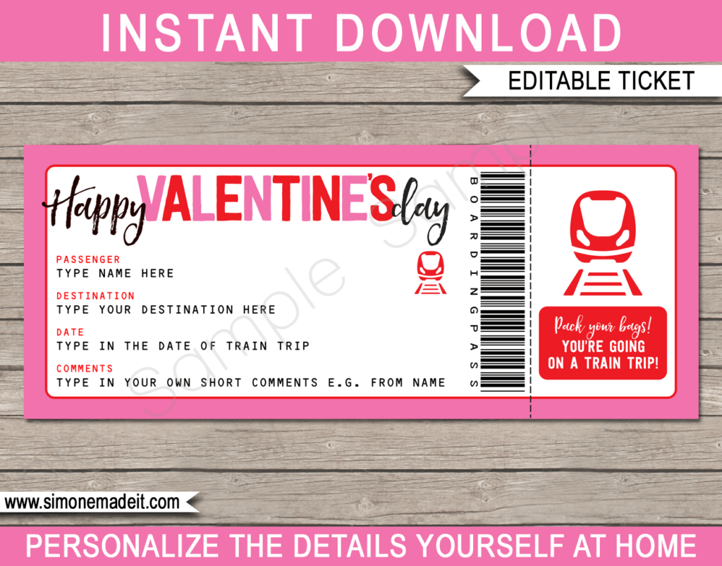 Christmas Surprise Train Trip Reveal Gift Ticket | Printable Ticket ...