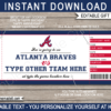 Atlanta Braves Ticket Gift Template Baseball Ticket Ticket -  Australia