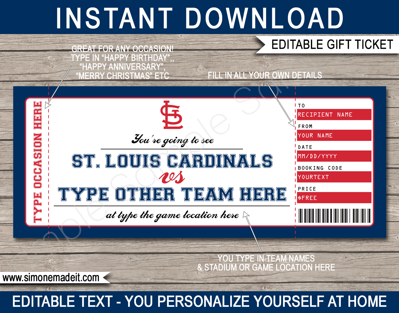St. Louis Cardinals THEMED Keepsake Event Ticket 
