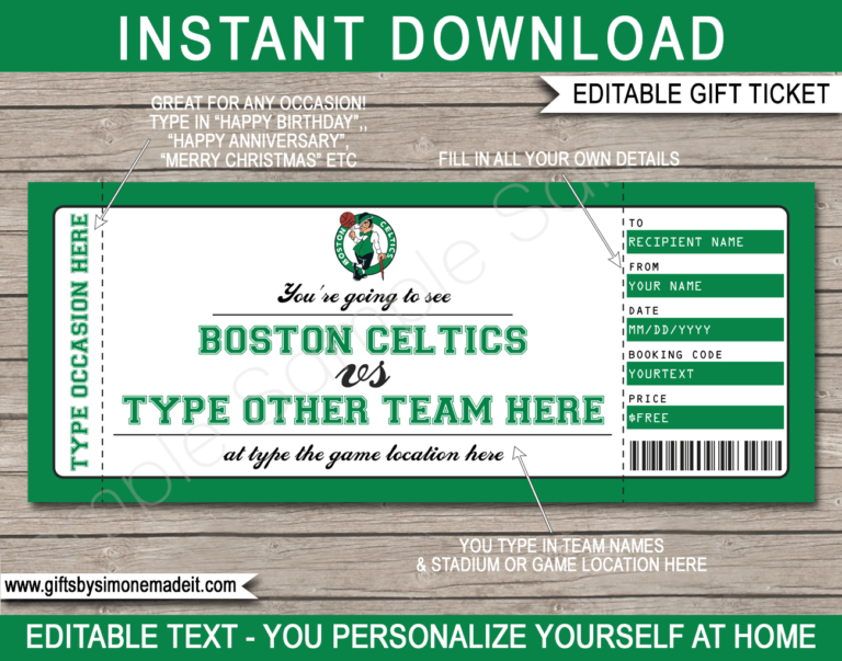 Graduation Basketball Ticket Gift Voucher Printable Basketball Ticket