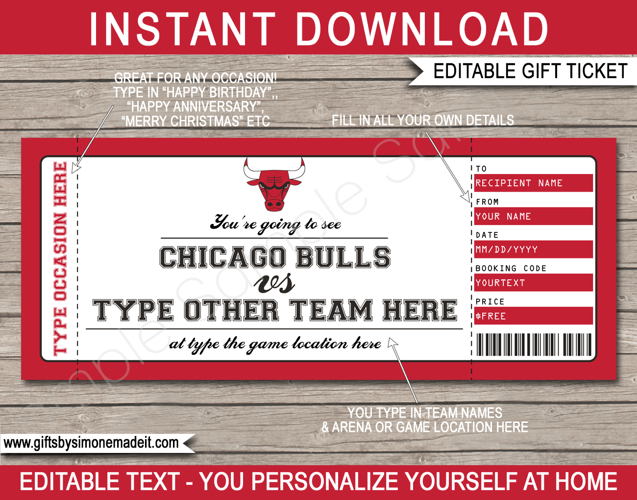 Personalized Chicago Bulls Logo Sign NBA Basketball Wall Decor
