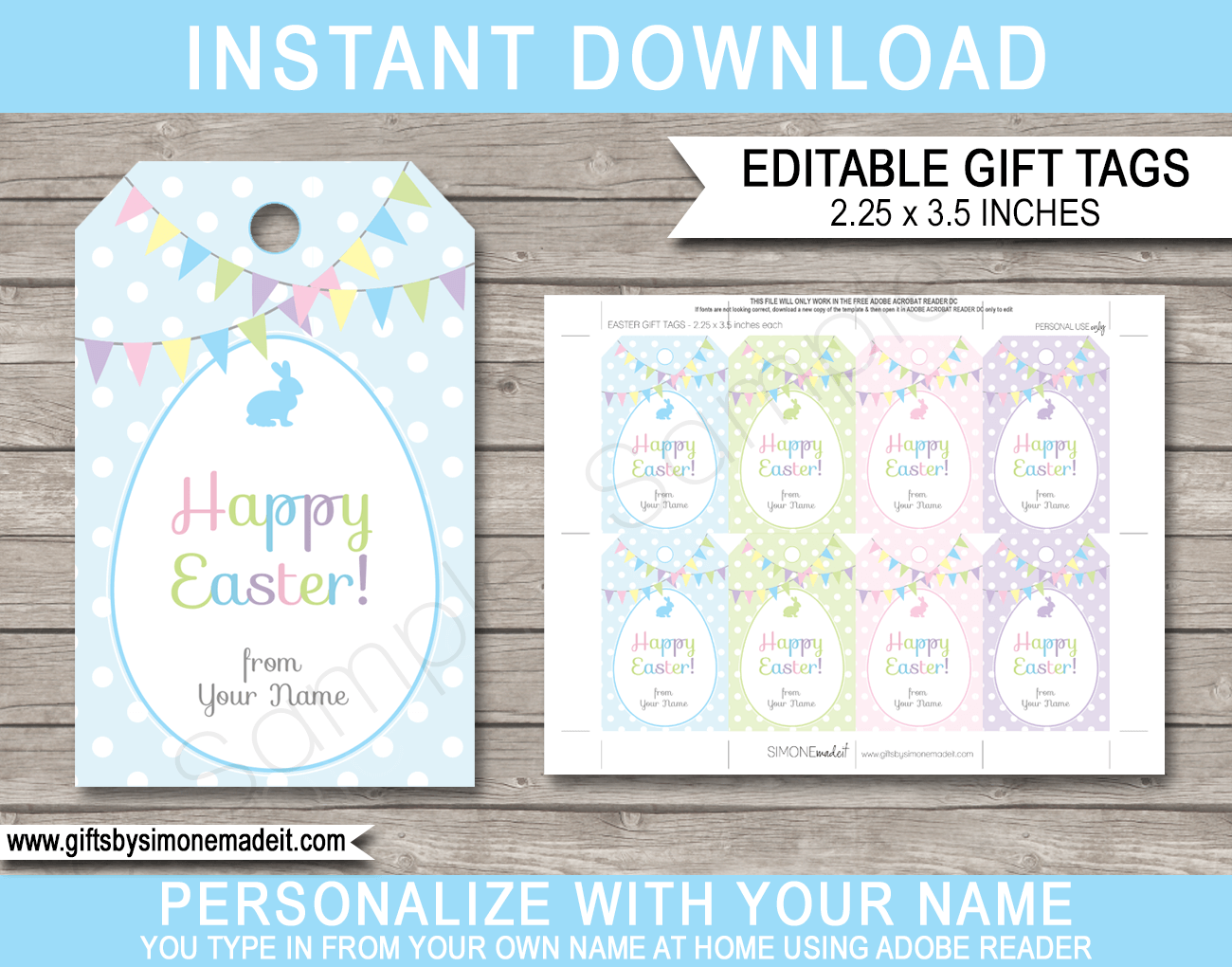 Printable Easter Gift s Template Personalized Last Minute Easter Treat s