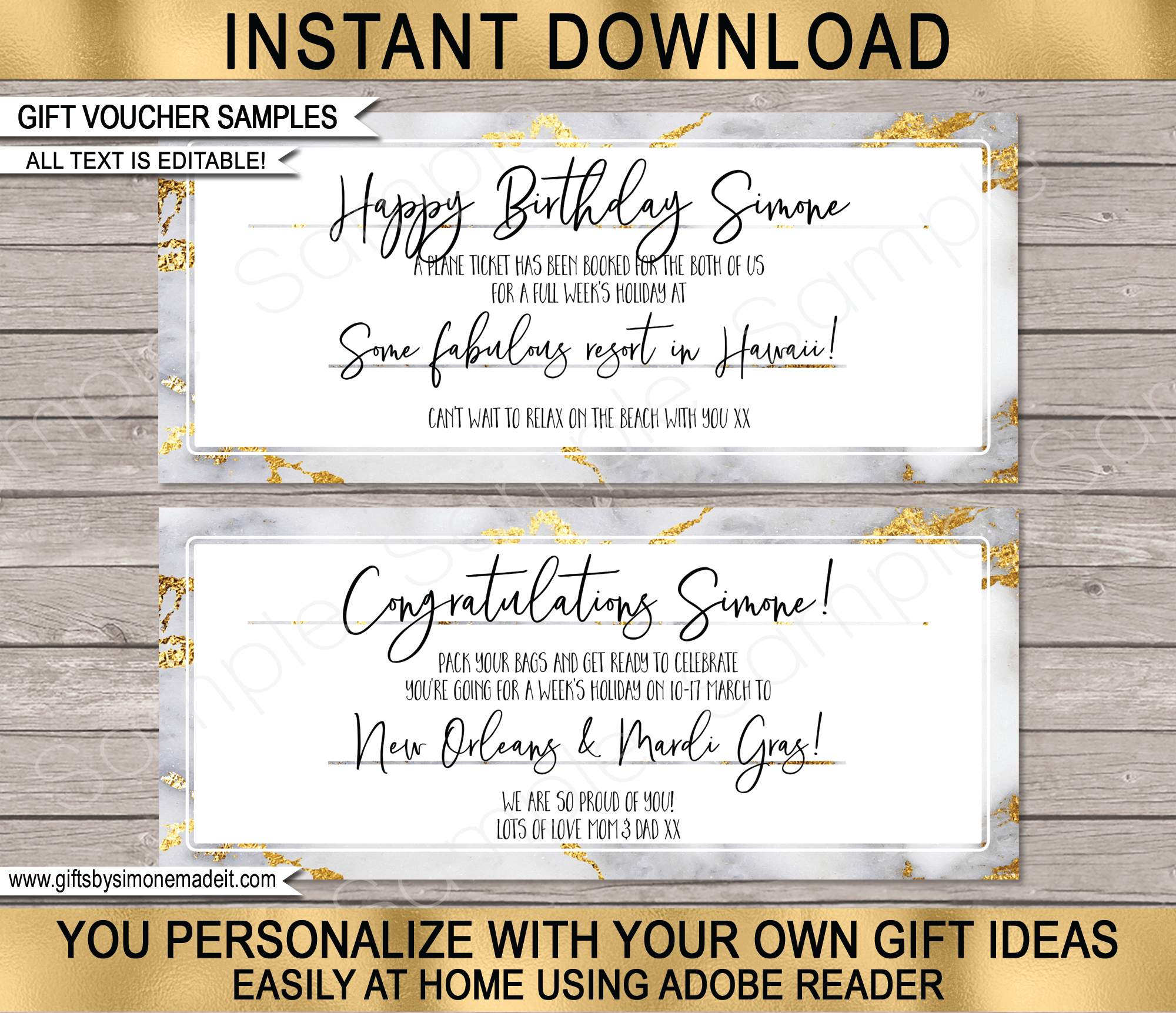 personalized gift certificate template