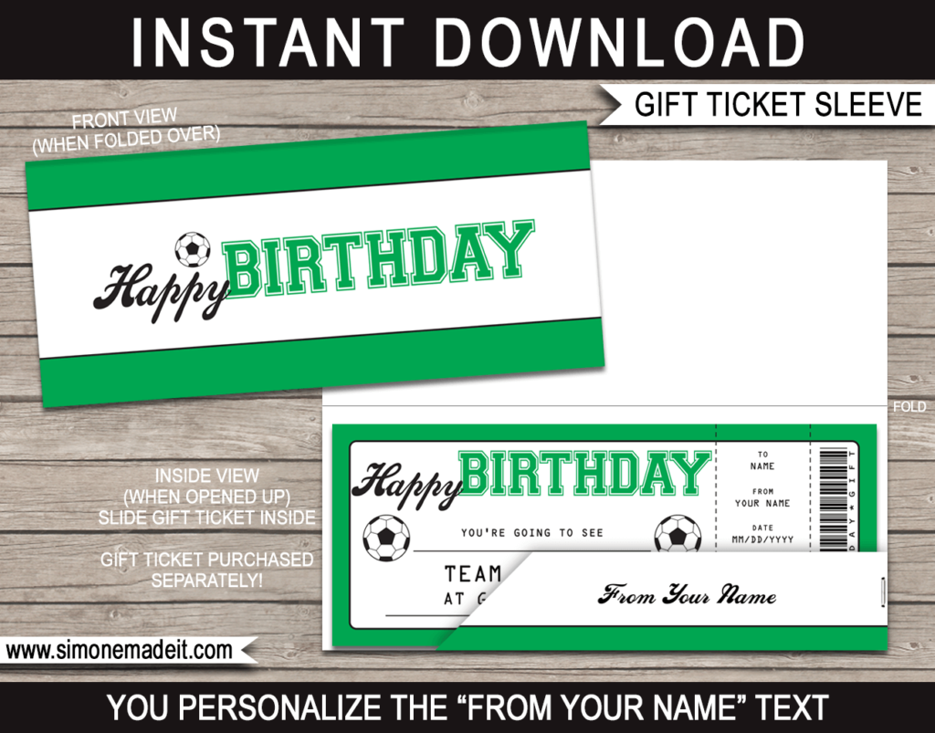 Birthday Sports Ticket Sleeve Template 