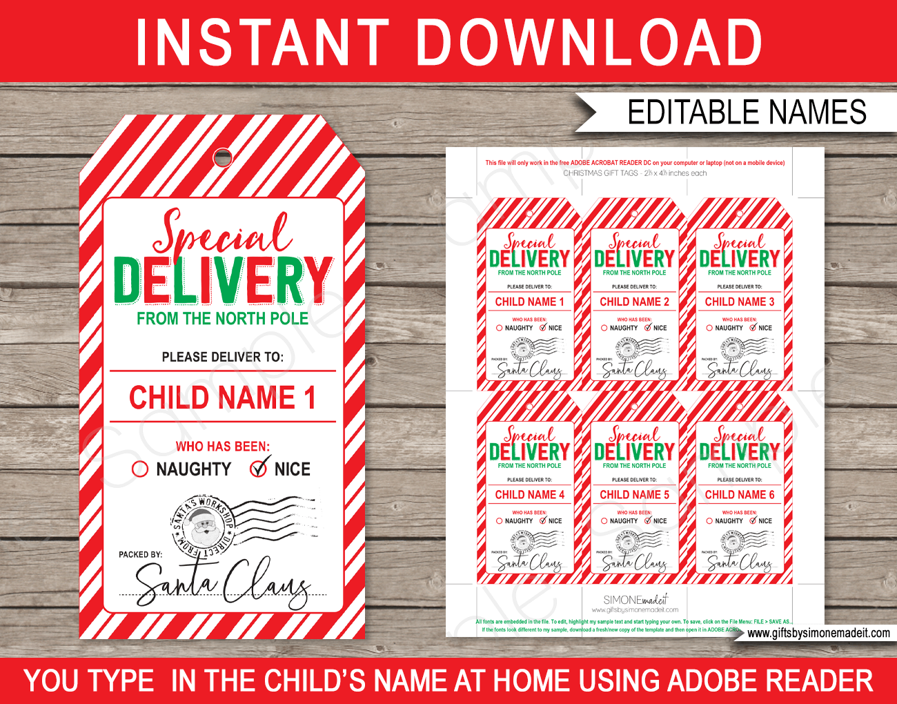 Editable Christmas Gift Labels Template