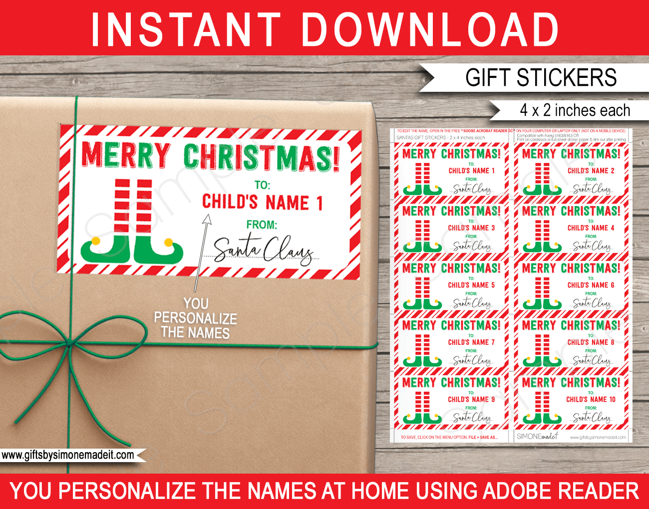 Editable Christmas Labels Christmas Gift Tags Name Tags Printable