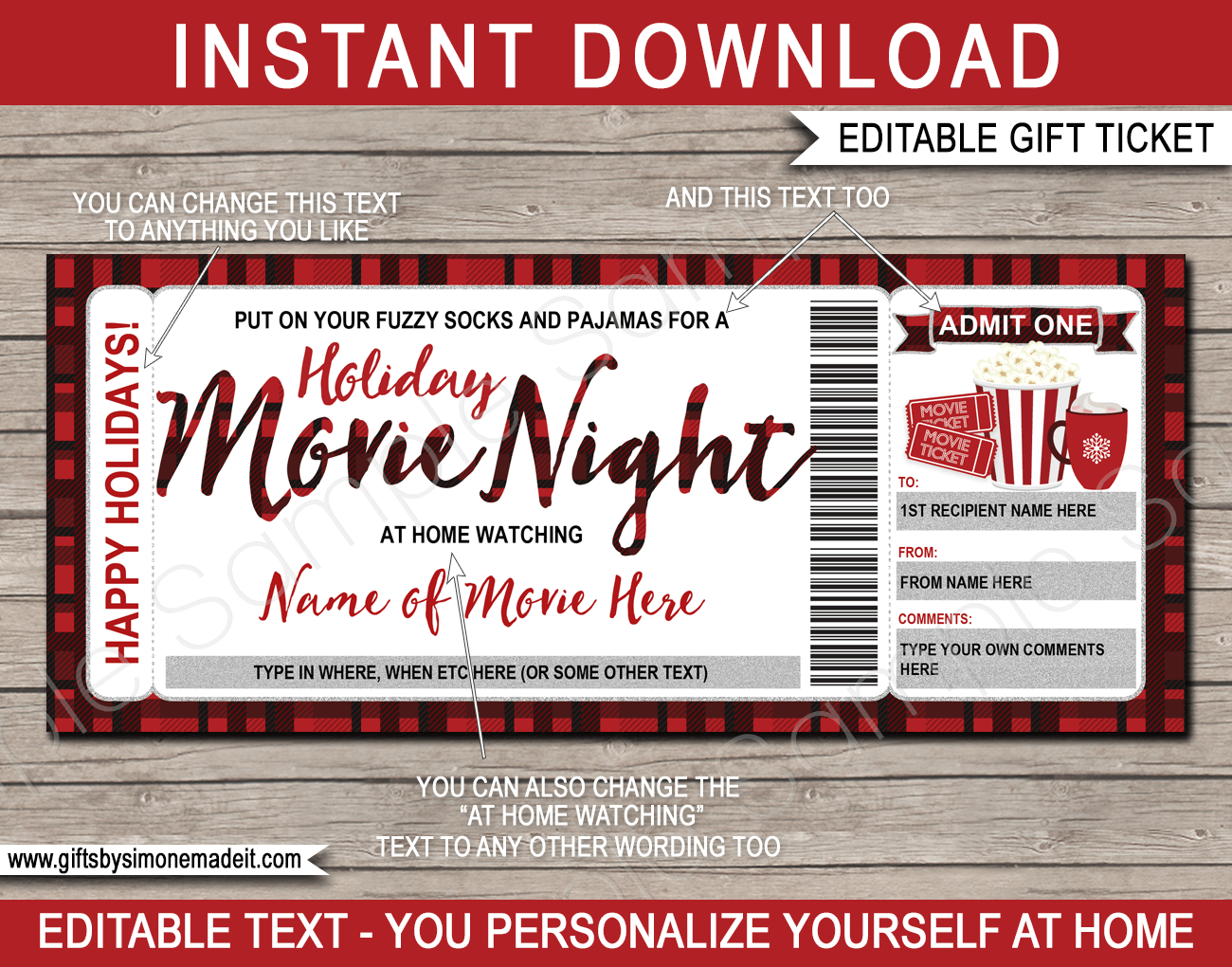 Christmas Movie Ticket Template