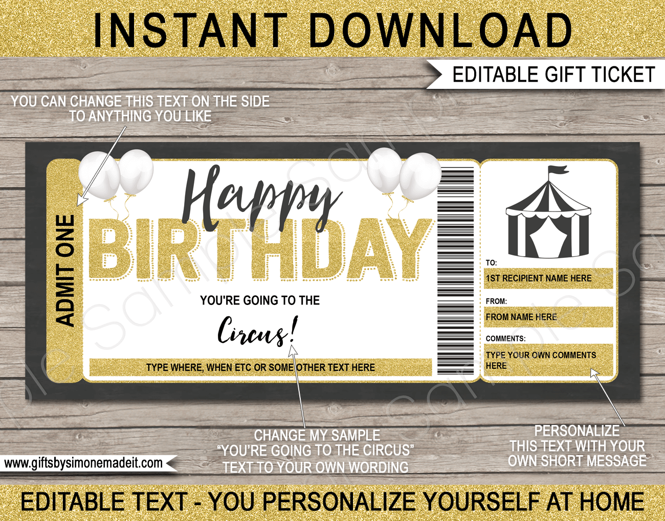 Printable Carnival Ticket Template