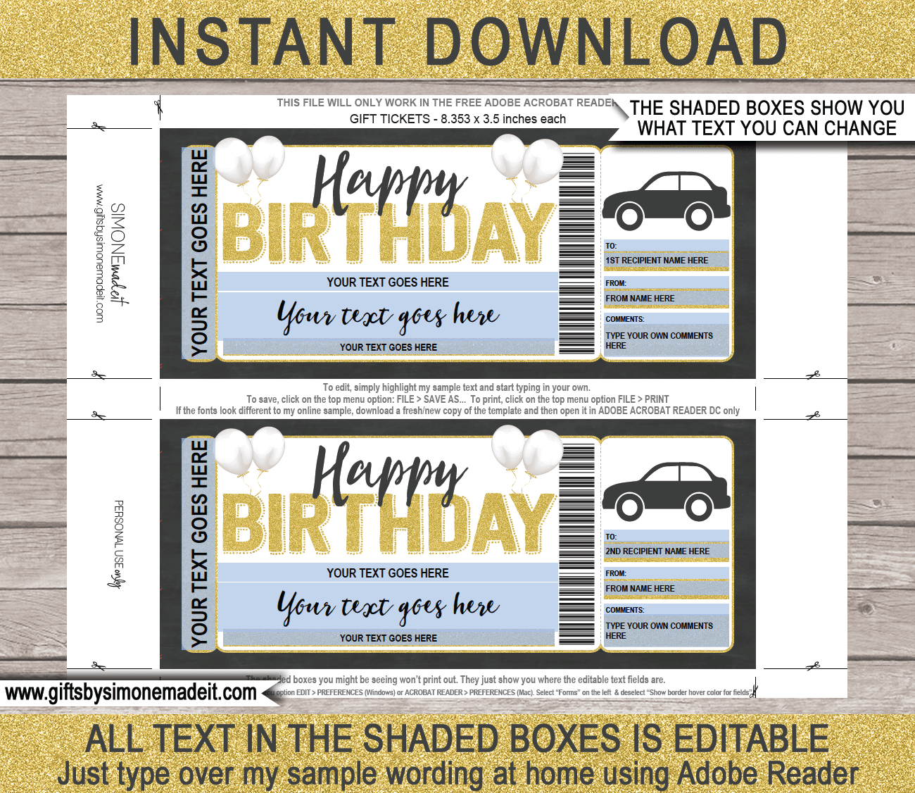 Birthday Driving Lessons Gift Voucher Template Printable Certificate