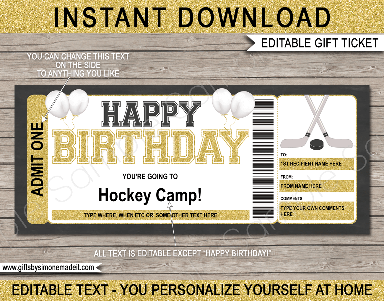Printable Edmonton Oilers Birthday Invitation Instant Download