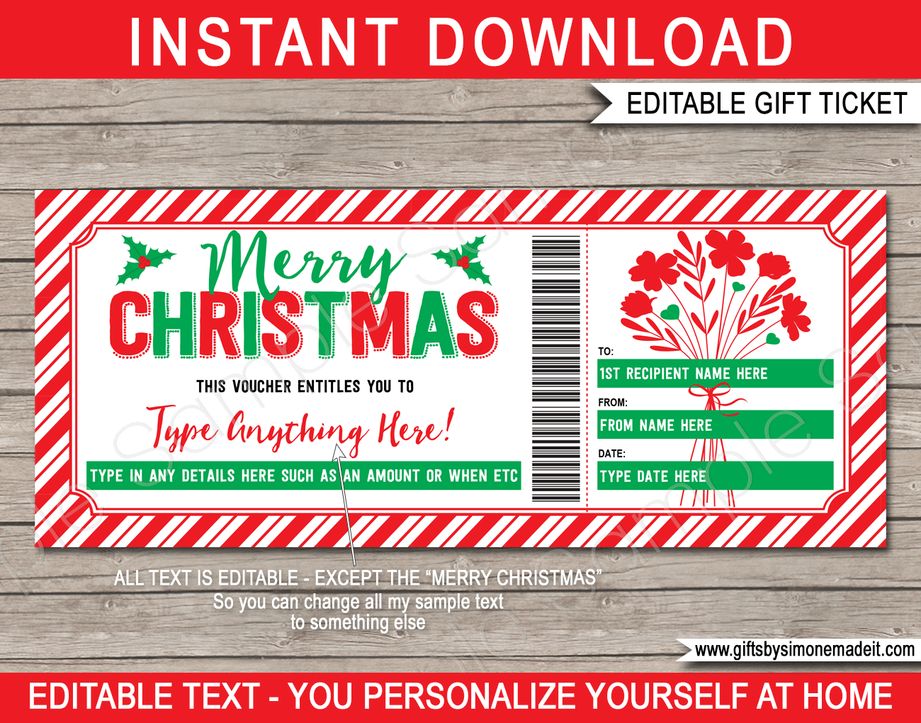blank christmas gift certificate template