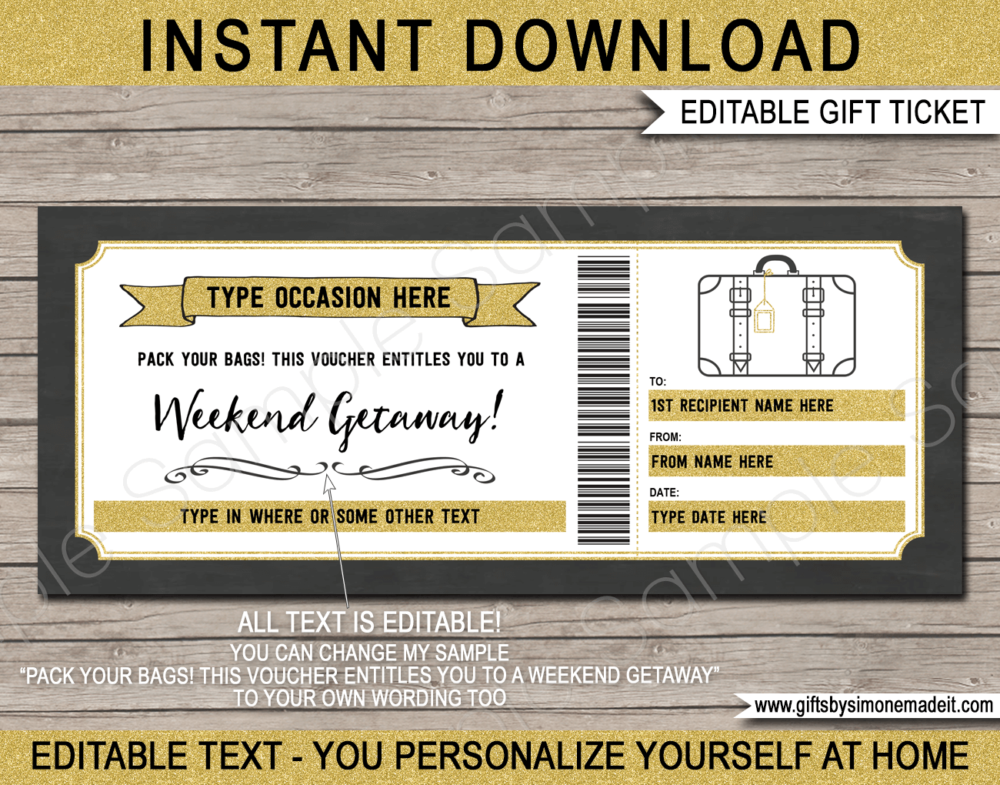  Printable Weekend Away Voucher Template 