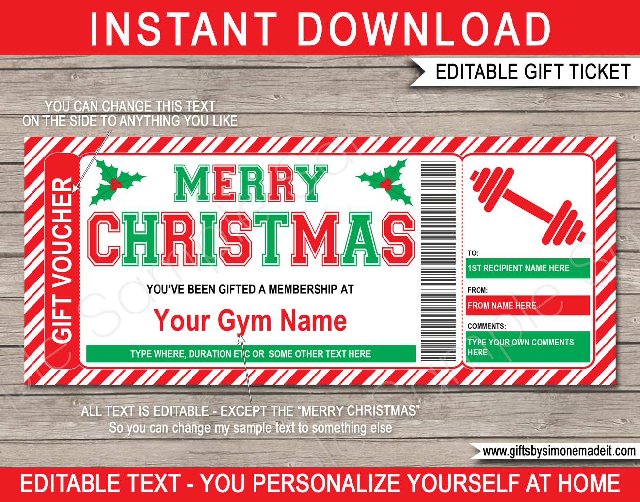 Editable Gym Membership Card Templates