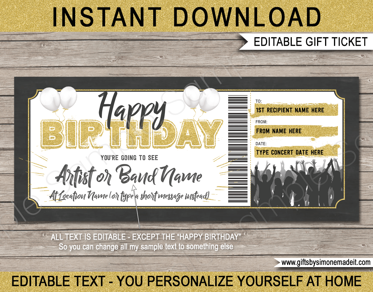 Printable Concert Ticket Template