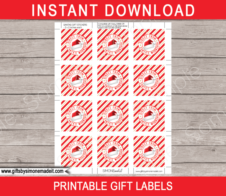 Printable Santa Address Labels Template | North Pole Address Labels