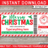 Printable Gift Voucher from Santa Template