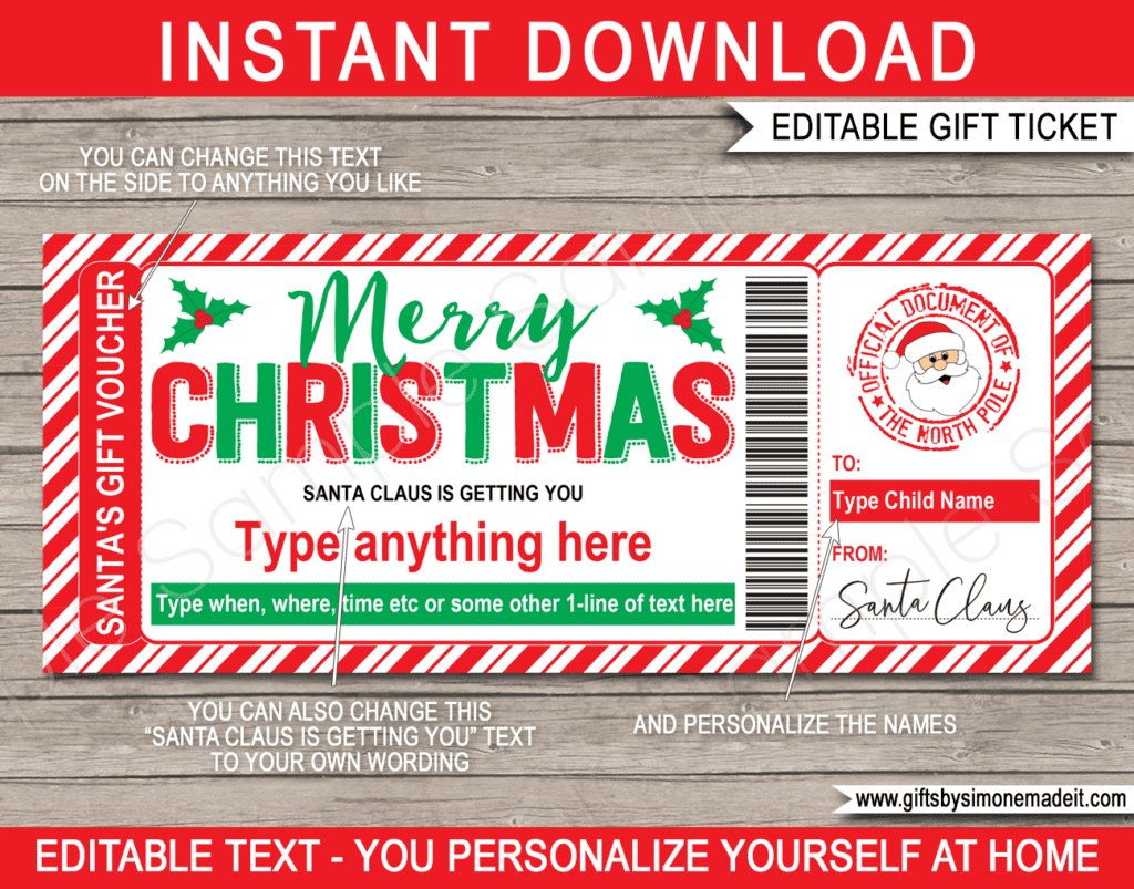 Christmas Gift Voucher Template | Editable & Printable Gift Certificate