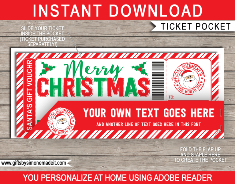 Christmas Ticket Holder from Santa Template | Official North Pole