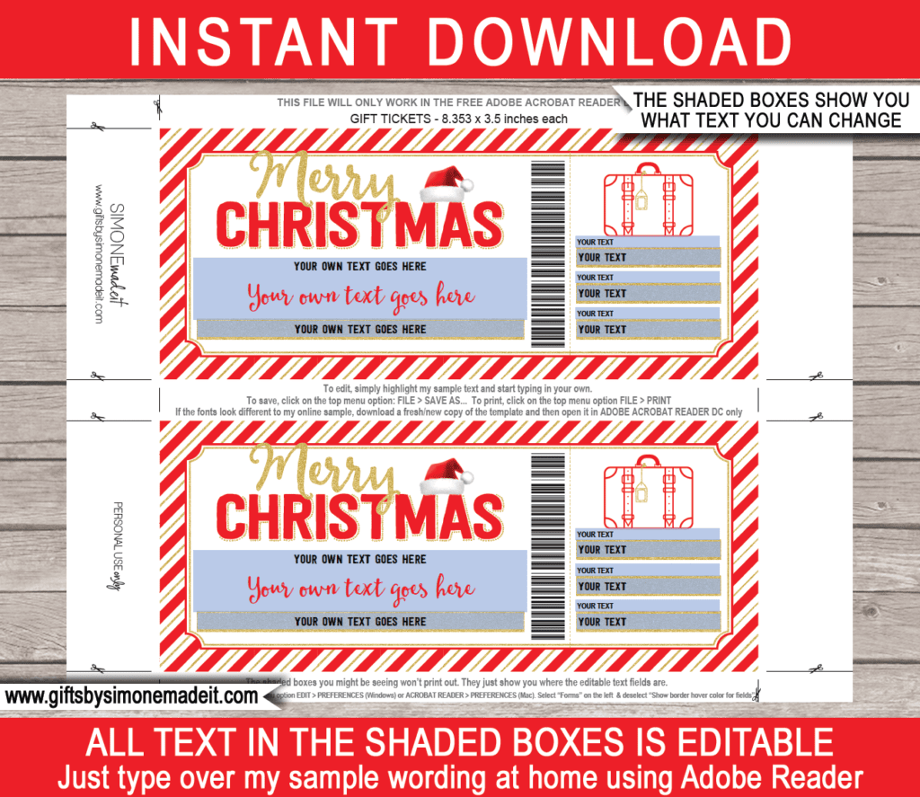 Christmas Hotel Reservation Gift Vouchers Template 