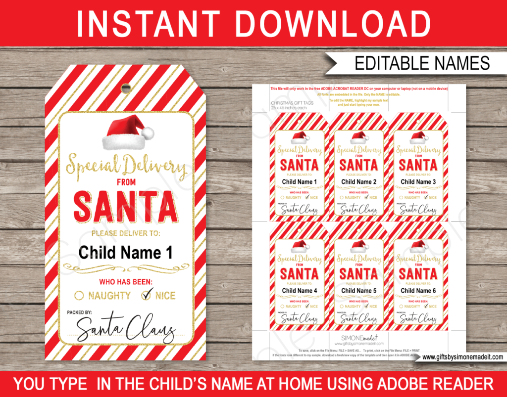 Christmas Approved by Santa Stickers Template | Naughty Nice List