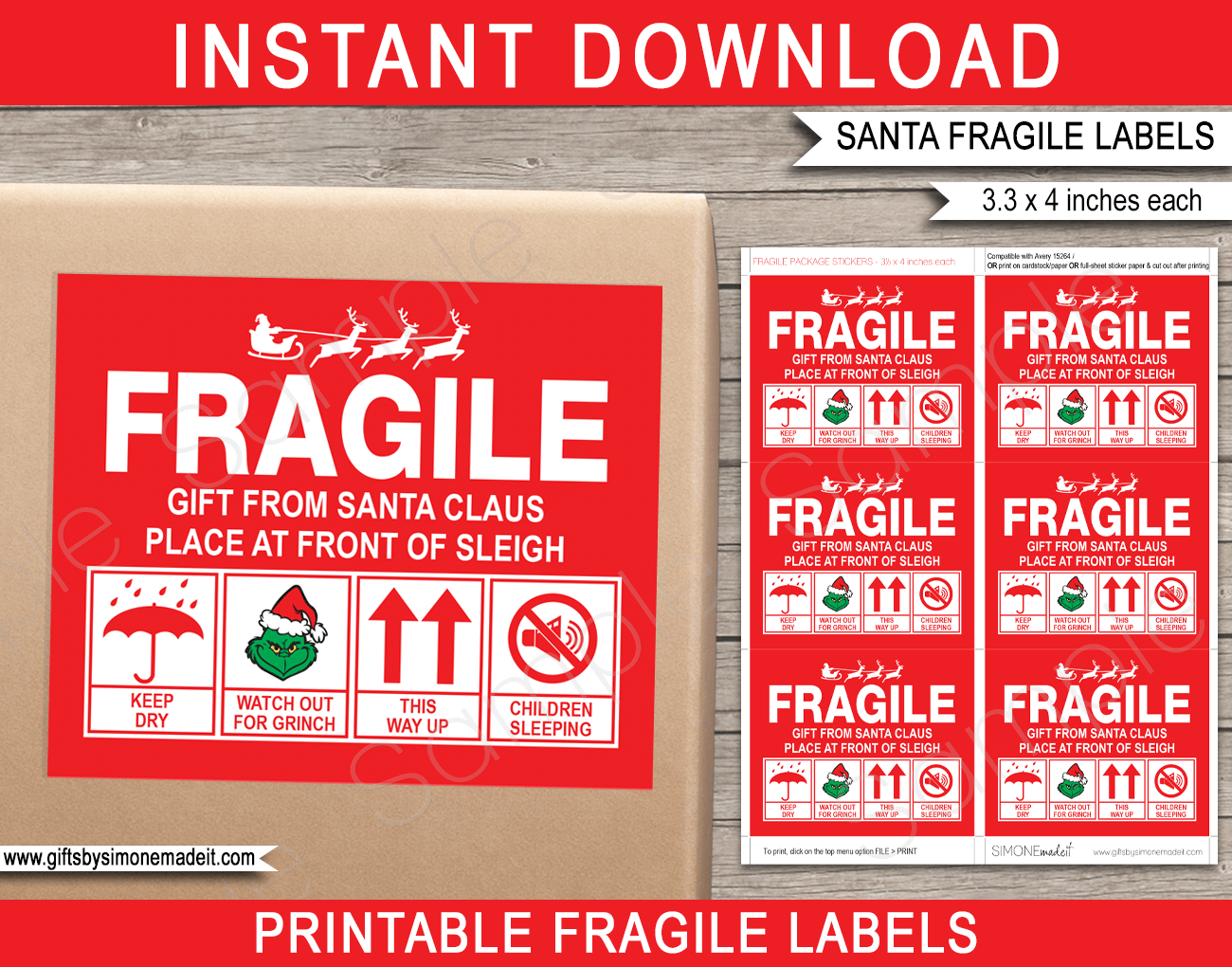 CHRISTMAS Packaging Label 3 SIZES Holiday Packing Printable Christmas  Packaging Sticker Christmas Packaging Sticker holiday Packaging (Download  Now) 