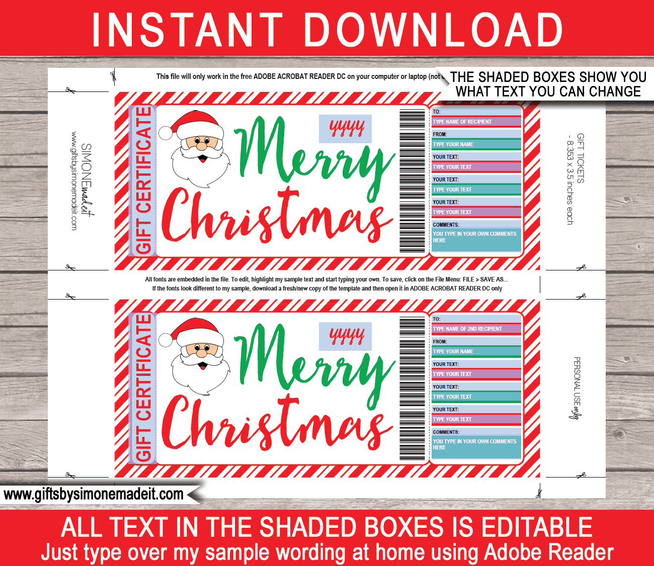 Christmas Gift Labels Template (Elf) - red & green