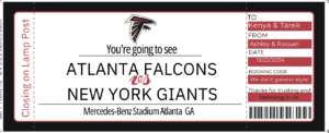 Atlanta Falcons vs New York Giants